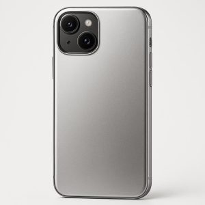10 Clean Silver Metallic Phone Case - Sleek Design