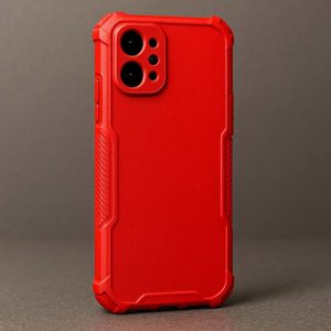 Vibrant Red Protective Phone Case - Drop-Resistant Design